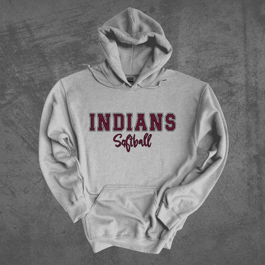 INDIANS Softball Hooded Sweatshirt