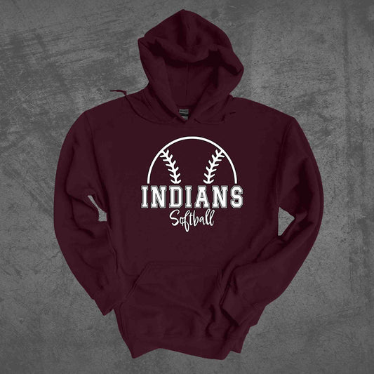 INDIANS Softball Hooded Sweatshirt